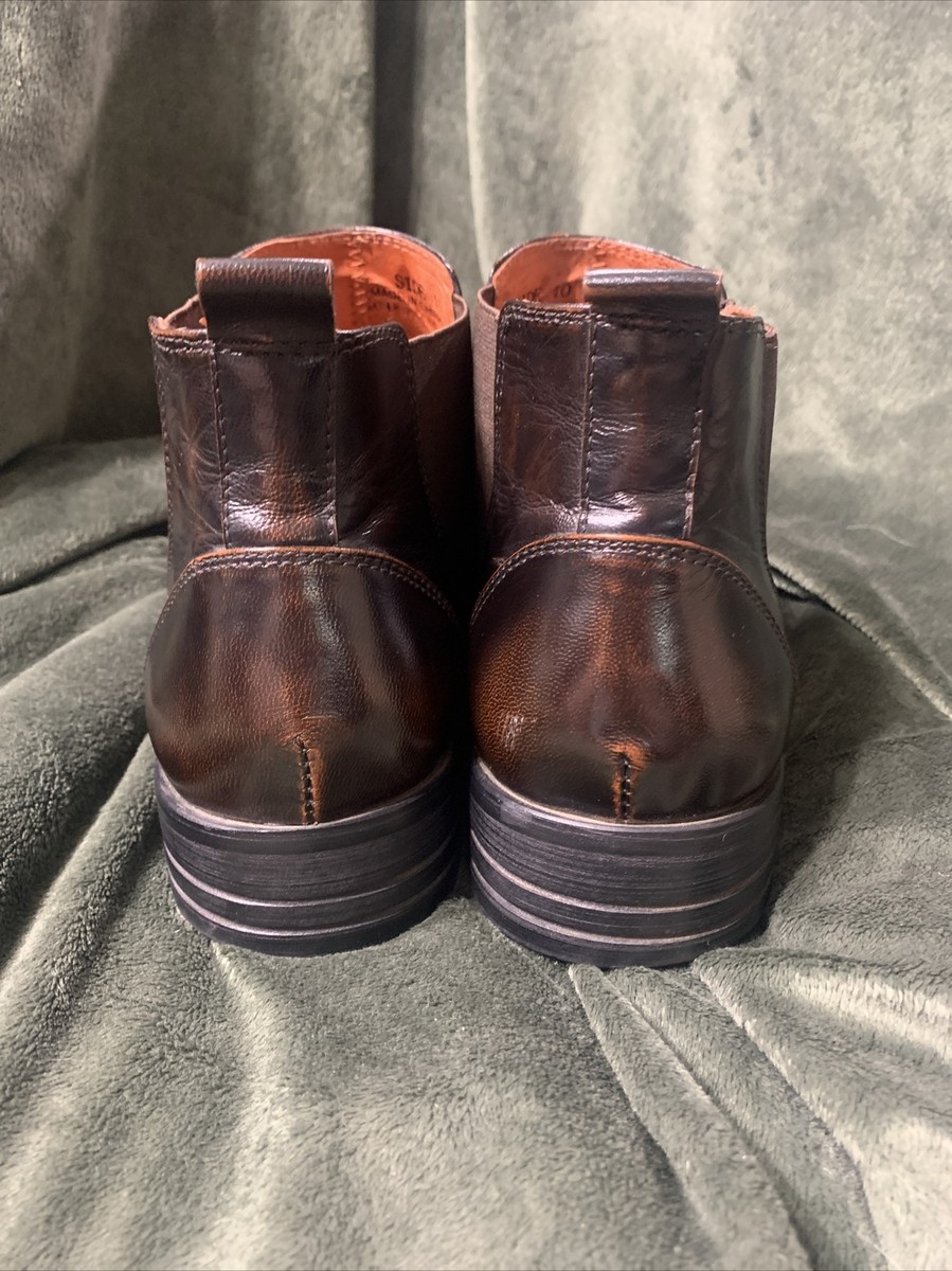 Robert Wayne Ankle Boots Brown Square Toe Western Leather  display picture 2