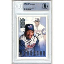 Garret Anderson Signed 1998 Studio #81 Beckett BAS Slabbed Anaheim Angels Auto