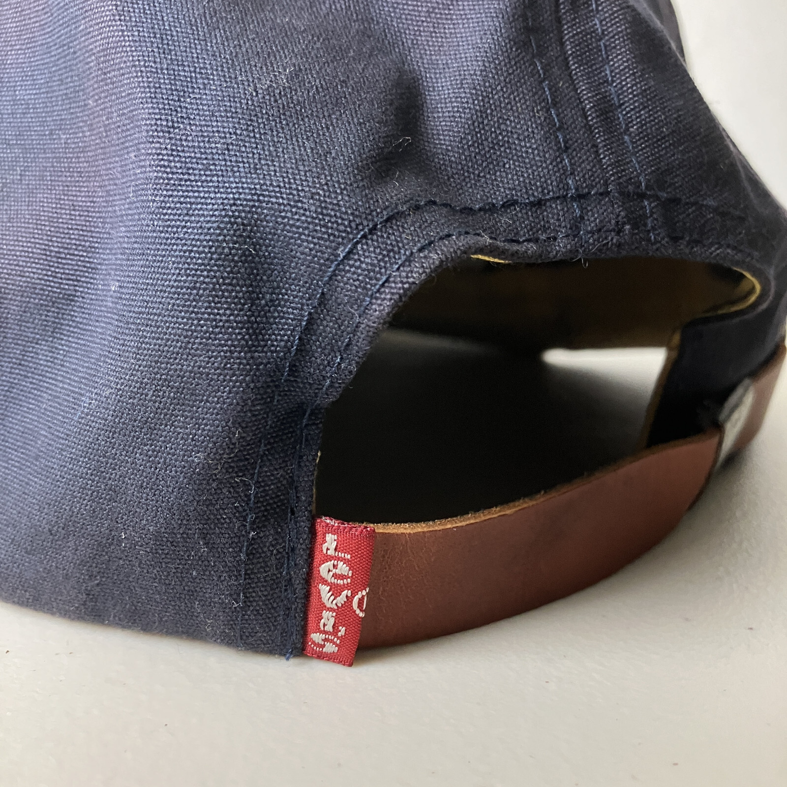 Levi's Hat Cap Adjustable Strapback Navy Blue & Y… - image 7