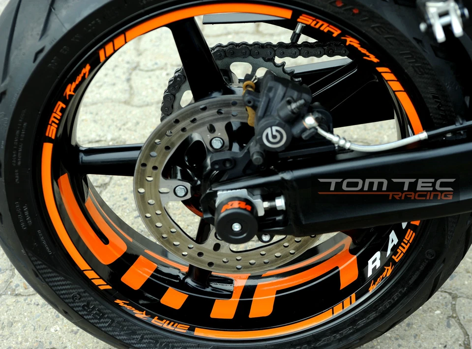 Pegatina pegatina para llantas Supermoto llantas KTM Superduke 950 990 SMR SM RC8 SDR Foto 3 de 4