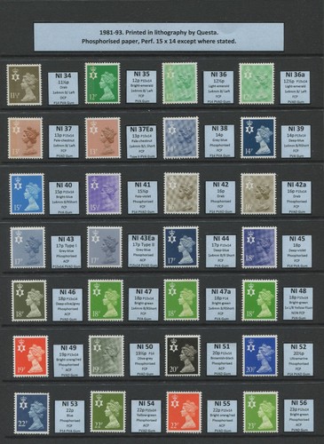 GB Stamps Northern Ireland Regionals SGNI 12-68 Setx65 Includes NI 43a MNH V/F - Picture 3 of 6