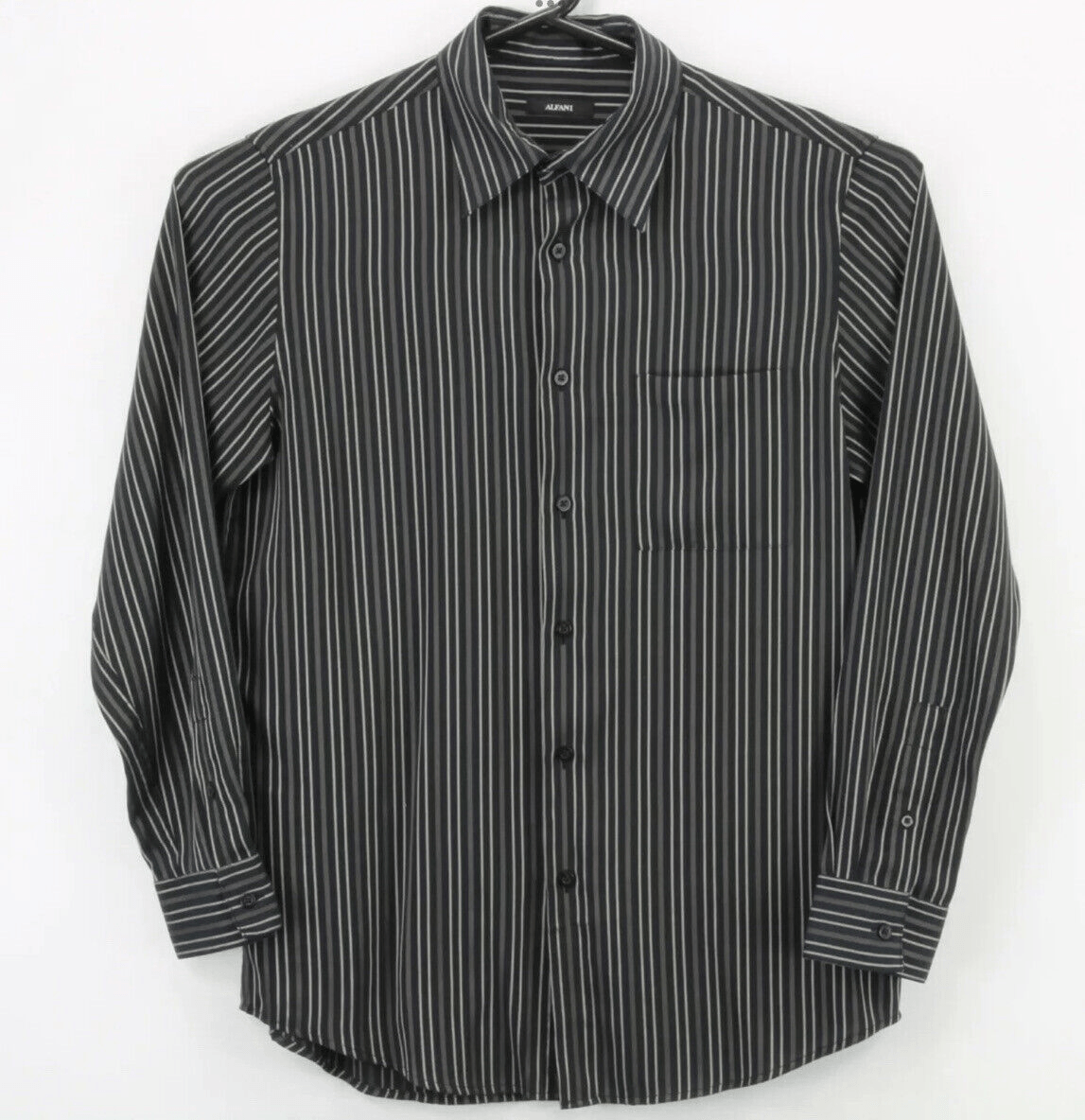Alfani Shirt M Casual Dress Mens Button Up Long Sleeve Multicolor Striped