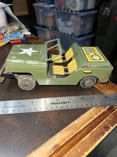 Vintage 1960s Tin Friction Army 11825 Jeep
