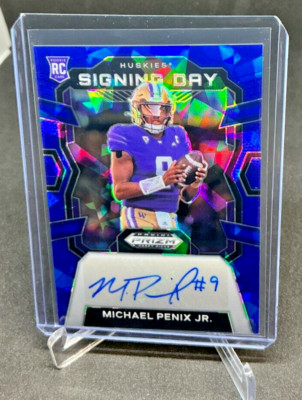 2024 Panini Prizm Draft Picks MICHAEL PENIX JR RC Blue Ice AUTO 30/75 Falcons