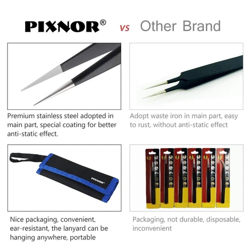 10-Type ESD Anti-static Tweezers Kit for Electronics Repair – Precision Tips - Picture 5 of 11