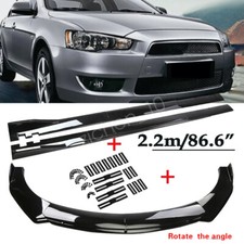 For 20082013 Mitsubishi Lancer Blk Front Bumper Lip Spoiler86.6side Skirts