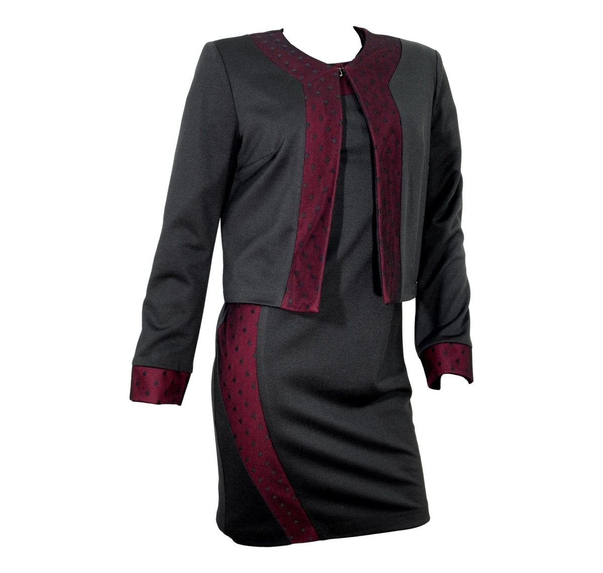 LISA KOTT Abito con Giacca Donna Curvy Style Nero Bordo' 4058 Made