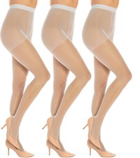 SENTELEGRI Vanessa 3 Pairs Women's Sheer Tights 15 Denier - Sizes S,M,L,XL,XXL