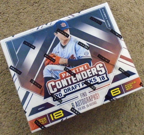 2018 PANINI CONTENDERS DRAFT PICKS BASEBALL HOBBY BOX 6 AUTOGRAPHS PER