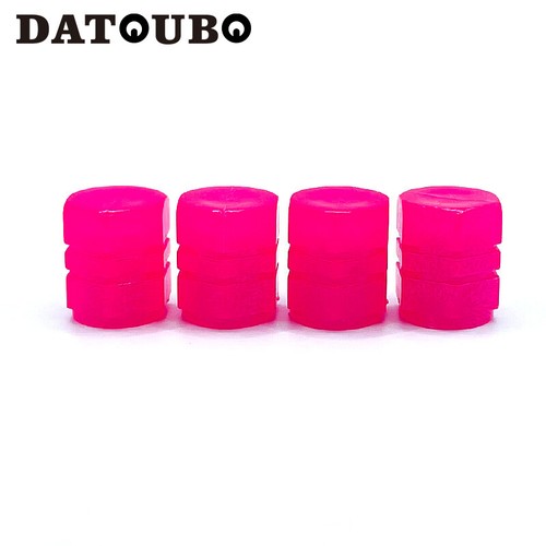 Fluorescent Bike Car Tire Valve stem Cap Pink Luminous Wheel Air Dust Caps Green - Picture 11 of 46