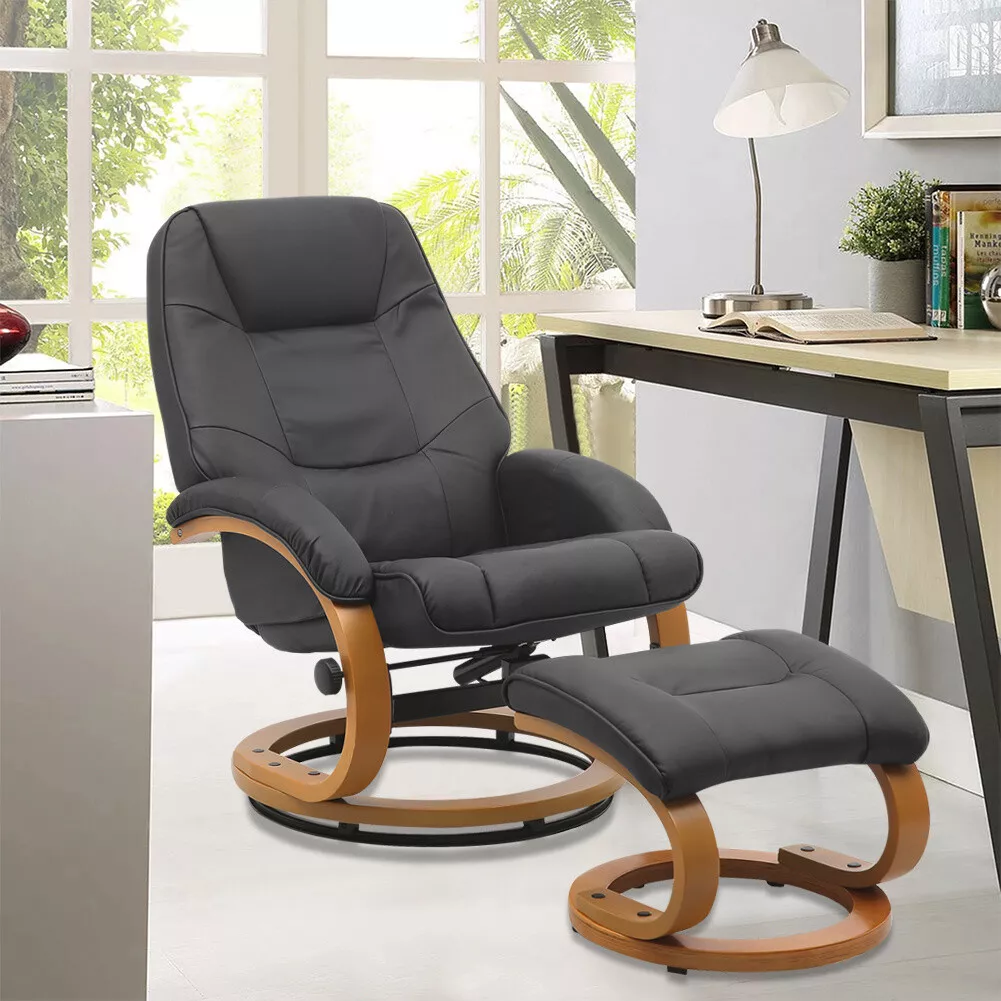 Recliner swivel chair with footstool sale