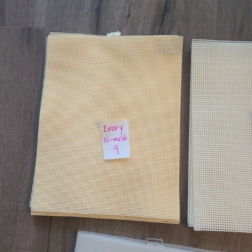 Lot of 50 Assorted Brand 7 &10 Mesh Plastic Canvas Clear White Ivory 10.5x13.5" - Picture 2 of 6