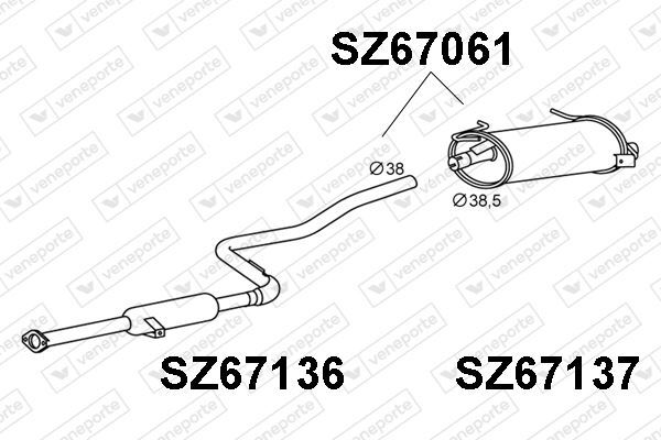 Silencieux arrière Suzuki Swift II pour stopper les bruits d'échappement