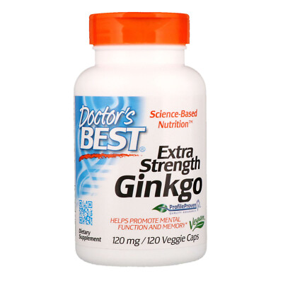 Extra Strength Ginkgo 120mg von Doctor's Best 120 Vcaps - für geistige Funktion