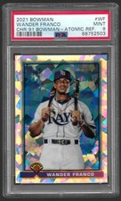 2021 Bowman Chrome 1991 Bowman Insert Atomic REF /150 Wander Franco PSA 9 MINT