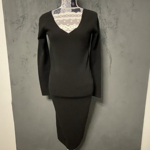 Robe T-shirt Double Zero Nordstrom - Taille S - Noir - Col V - Manches Courtes - Rayon/Spandex