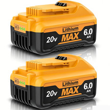 2Pack 6.0AH Lithium Ion Battery For DeWalt 20V 20 Volt Max DCB206 DCB200 DCB204