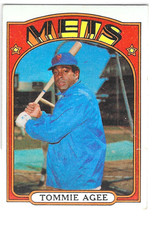 1972 Topps Tommie Agee 245 New York Mets Baseball Card Vintage