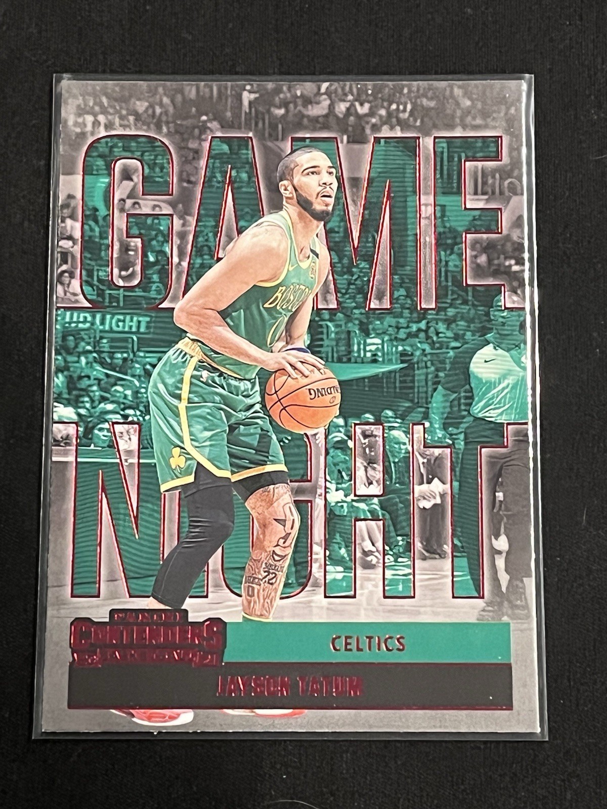 2020-21 Panini Contenders #17 Jayson Tatum Game Night Ticket Red Foil Celtics
