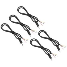 5pcs 3.5mm Male Jack 1/8" TRS 3 Plug 41mm 28AWG Pole Cable, 9.8inches