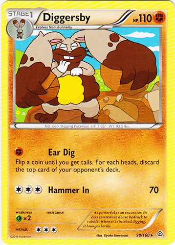 Diggersby - 90/160 - Rare - Moderately Played