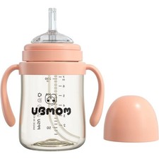 No-spill, Backflow prevention Sippy Cup with Straw, PPSU Learner Cup with Han...