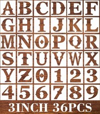 3inch Letter Stencils - 36pcs Reusable  Flexible Letter  Number Stencils fo...