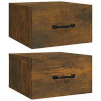 Wandnachttische 2Er Set RäUcheiche 35X35X20 Cm