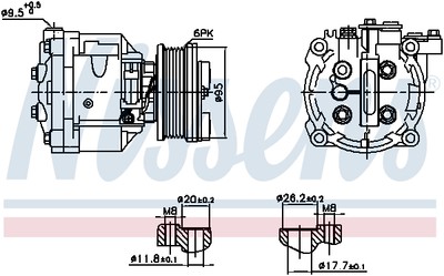 Nissens 891078 Compressor, Air Conditioning for Chevrolet, Opel, Vauxhall