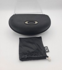 AUTHENTIC OAKLEY BLACK ZIPPER CLAMSHELL VAULT EYEGLASS CASE WITH BAG, New