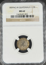 1809 NG-M 1/2 Real Spanish Colonial Nueva Guatemala NGC MS-62 *Scarce*