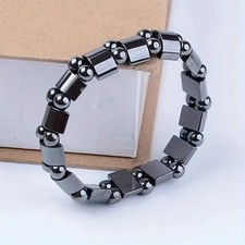 Magnetic Hematite Stretch Bracelet Beaded Elastic Wristband Jewellery