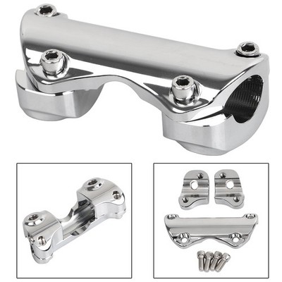 Chrome 1'' Handlebar Risers Top Clamp For Harley Touring Road Glide Ultra FLTRU