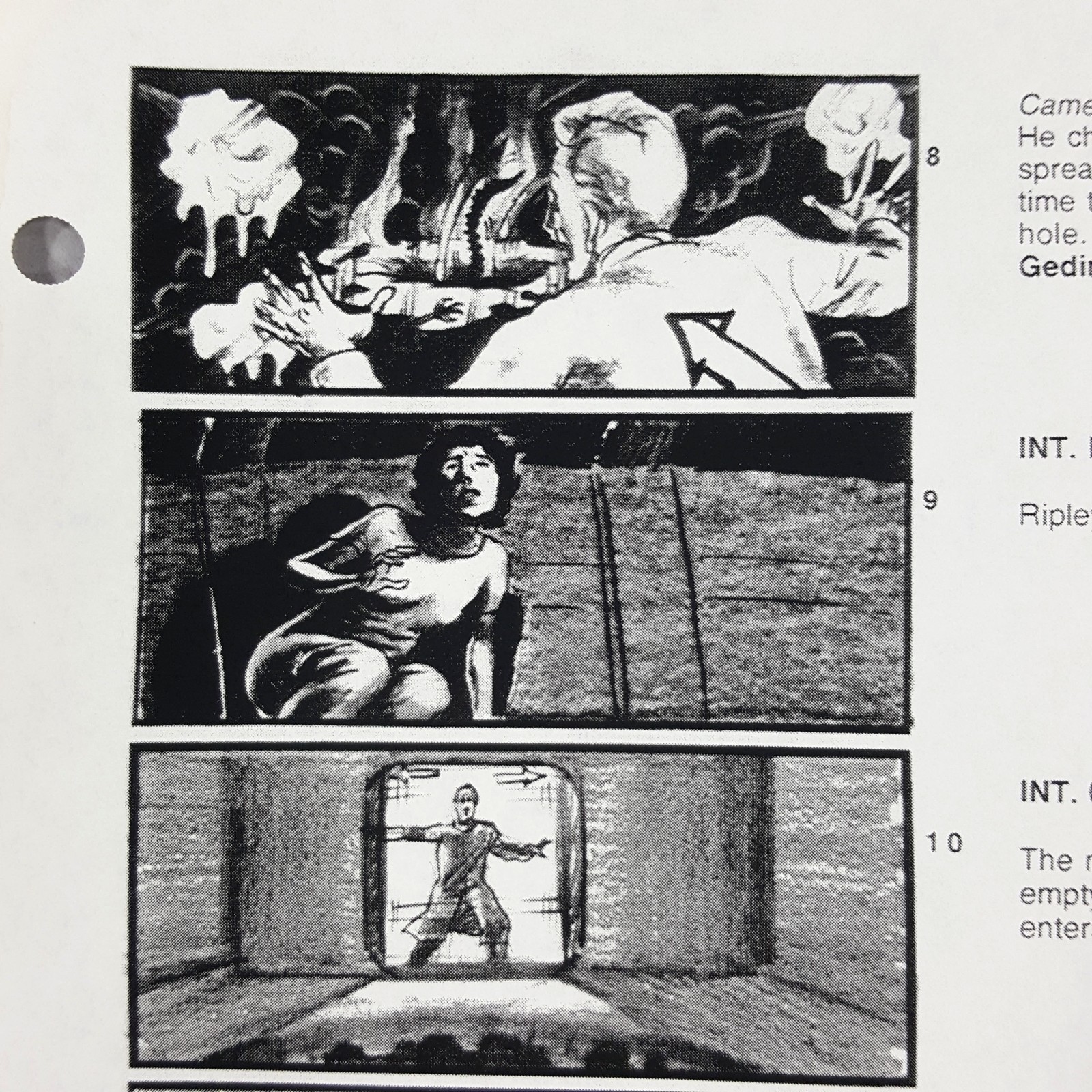 Image 6 of Alien: Resurrection - Production Used Storyboard, Alien in Acid Hole, Movie Prop