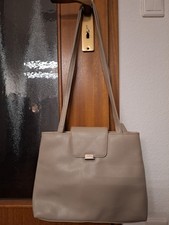 Picard Handtasche Shopper Vintage Leder Grau Beige Schultertasche