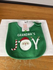 CARTERS JUST ONE YOU GREEN CHRISTMAS BIB GRANDMA'S JOY ONE SIZE NEW WITH TAGS