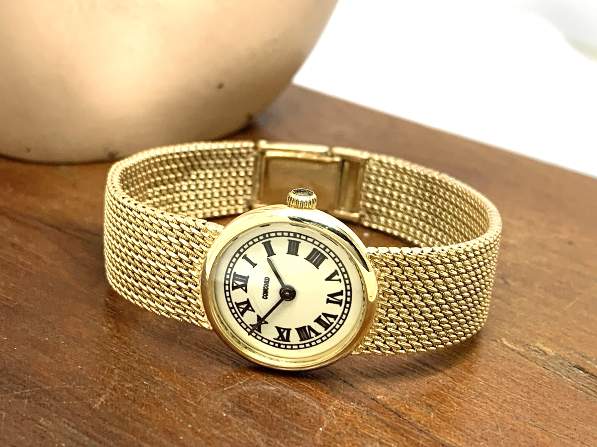 Concord Women\'s Watch 14k Yellow Gold Roman Dial Vintage Swiss Hand Wind 21mm RARE!! Ladies Solid 18K Yellow Gold CONCORD Watch | eBay main image 4