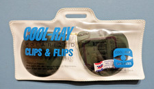 Vintage Aviator Cool-Ray Polaroid Gold Clip-On Sunglasses w/Case, New Old Stock