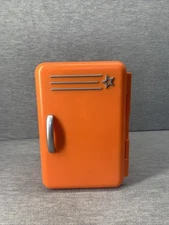 American Girl Doll World Orange Mini Fridge Refrigerator Toy 8" Tall House Play