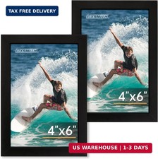 4x6 Picture Frame Set of 2, 4x6 Photo Frames with HD Plexiglass for Wall Hanging