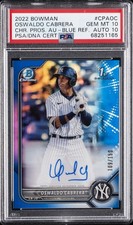 2022 BOWMAN CHROME PRSPCT AUTOS #CPAOC OSWALDO CABRERA 109/150 PSA 10 AUTO 10