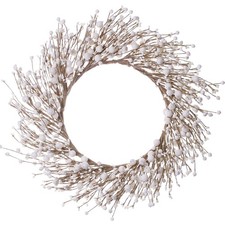 White Berry Wreath,20 Inches Winter Wreaths for Front Door Winter Wreaths Chr...
