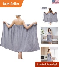 Stylish Adjustable Shower Wrap Towel - Large Soft Microfiber Bath Robe for Women