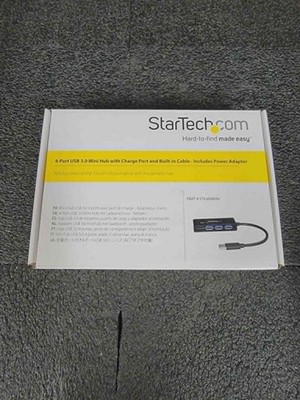 StarTech ST43000MINI 4Port USB 3.0 Hub Charge Port Built Cable Power Supply