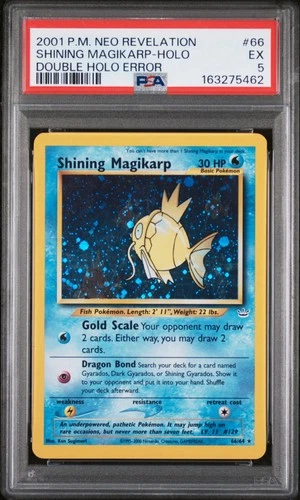 2001 POKEMON NEO REVELATION DOUBLE HOLO ERROR #66 SHINING MAGIKARP-HOLO PSA 5