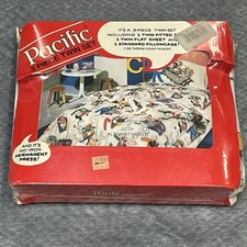 Vintage Twin Sheet Set Mickey Goofy Donald Walt Disney Pacific 3pc New Old Stock