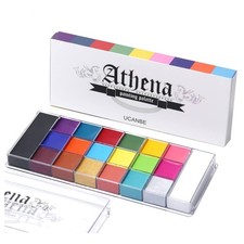 Athena Face Body Paint Oil Palette, 20 Colors Large Black White Professional Fla