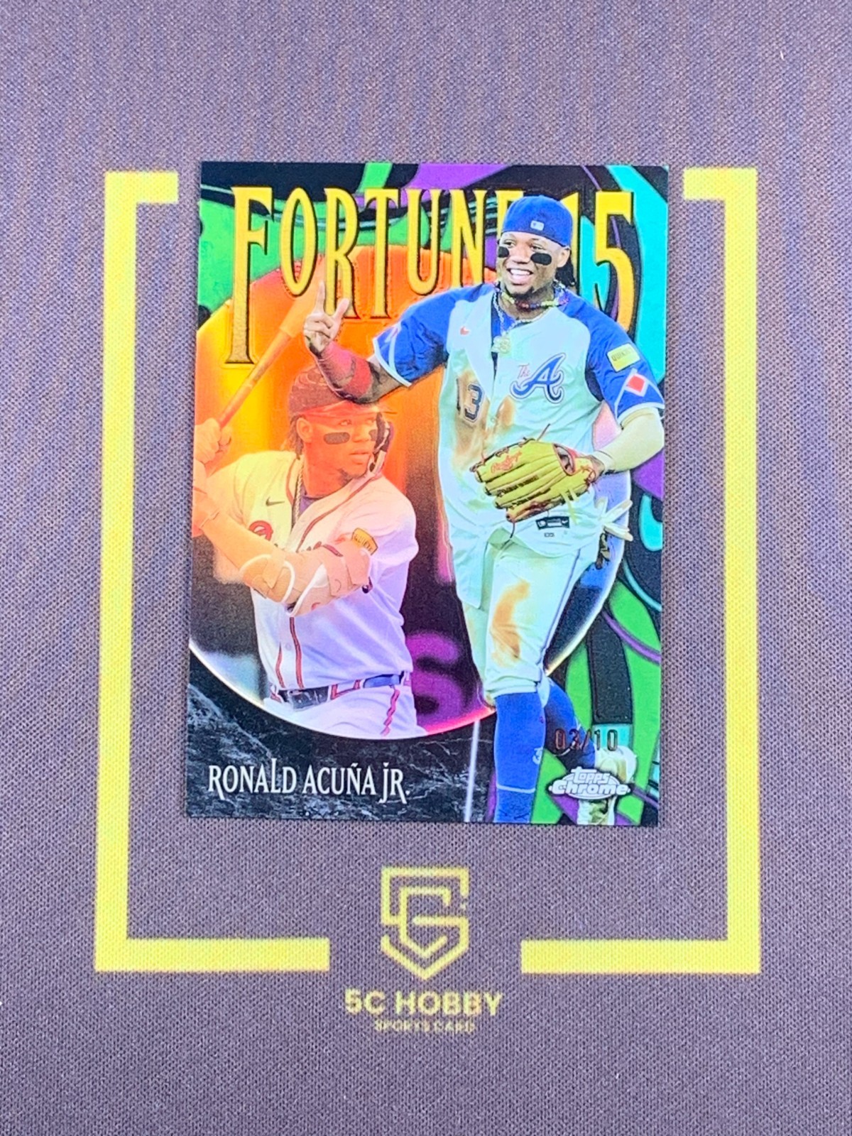 2025 Topps Chrome Fortune 15 Black Refractor 3/10 Ronald Acuna Jr. FCZZH