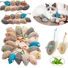 3/200pcs Rattle Cat Mouse Toys Also Prefilled Catnip Faux Fur Cat Mice Toys