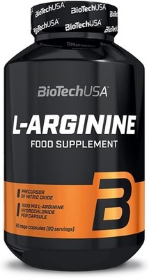 BiotechUSA L-Arginine 1000mg - Amino Acid Supplement - 90 Capsules